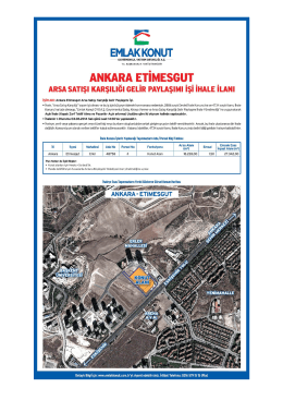 Ankara Etimesgut Arsa Satışı Karşılığı Gelir