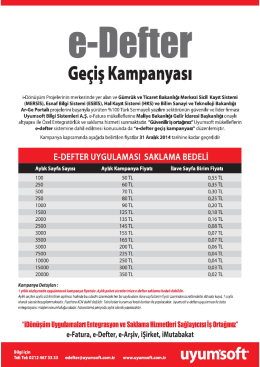Ge&ccedil;iş Kampanyası