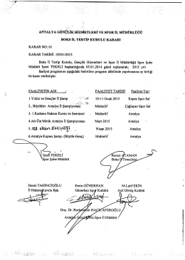 ANTALYA HİzN&icirc;ETLERI vE sPoR IL M&Uuml;D&Uuml;RL&Uuml;Ğ&Uuml;