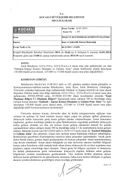rc. KocAELi BÜYÜKŞEHİR BELEDİYESİ MECLİS