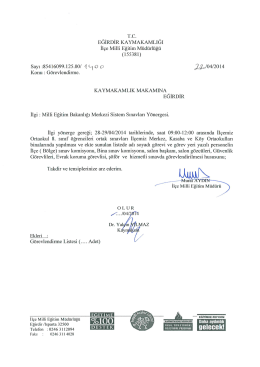 T.C. - Eğirdir İl&ccedil;e Milli Eğitim M&uuml;d&uuml;rl&uuml;ğ&uuml;
