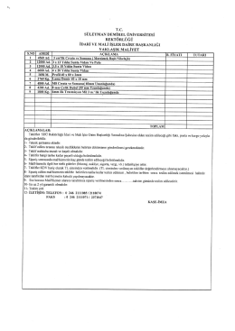 inc. sÜLEYMAN DEMİREL ÜNİVERSİTESİ REKTÖRLÜĞÜ iDARİ vE