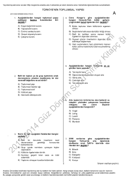 A&Ouml;F T&uuml;rkiyenin Toplumsal Yapısı | 2014 D&ouml;nem Sonu İNDİR