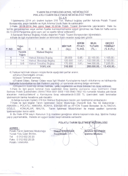 EK 1 - Ankara Ticaret Borsası