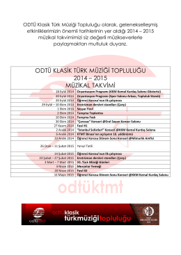 odtü klasik türk müziği topluluğu 2014 – 2015 müzikal takvimi