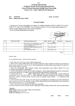 rf perkütan ablasyon sistemi - Çukurova Dr. Aşkım Tüfekçi Devlet