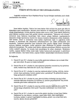 Yazılı Soru Önergesinin Metni - Türkiye Büyük Millet Meclisi