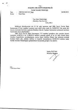 T.c. Ko&ccedil;ARLı BELEDIYE BAŞKANLIĞI