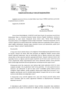 Yazılı Soru Önergesinin Metni - Türkiye Büyük Millet Meclisi