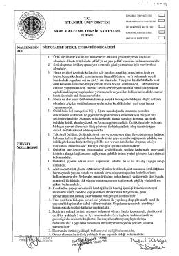 sARF MALZEME TEKNIK ŞARTNAME KARDİYOLOHENSTİT&Uuml;S&Uuml; m