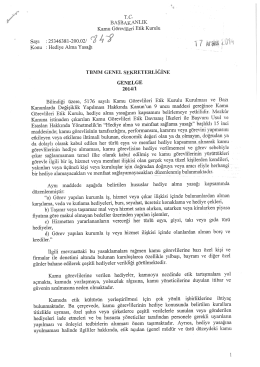 2014/1 Hediye Alma ve Menfaat Sağlama Yasağına İlişkin Genelge