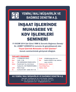 iNşAAT işLERiNDE - YMM Ahmet G&uuml;nd&uuml;z