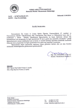 İşyerine Kabul i&ccedil;in İlgili Makam Yazısı