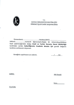 KYK Burs Yazısı - Kafkas Üniversitesi