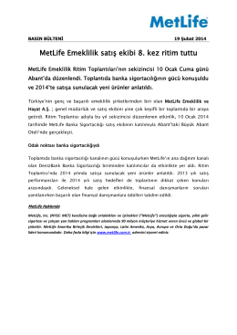 19/02/2014 – MetLife Emeklilik Satış Ekibi 8. Kez Ritim Tuttu