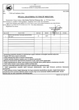 piyasa arastırma ve teklif mektubu - Van Bölge Eğitim ve Araştırma