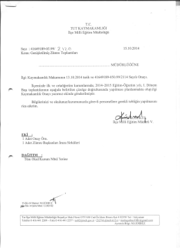 2014-2015 Sene Başı Genişletişmiş Z&uuml;mre Toplantısı