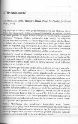 Kitap İncelemesi: Karl Manheim, İdeoloji ve Ütopya