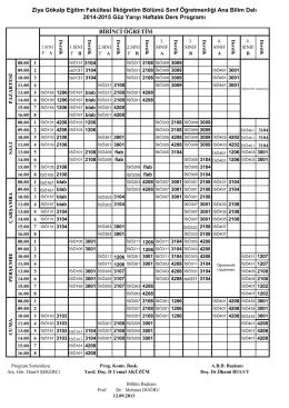 Ziya Gökalp Eğitim Fakültesi İlköğretim Bölümü Sınıf Öğretmenliği
