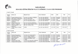 2014-2015 EĞİTİM-öĞRETiM YıLı G Ü z DÖNEMİ L i s A N