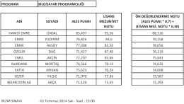 Bilgisayar öndeğerlendirme temmuz