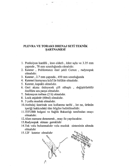 PLEVRA vE ToRAKs DRENAJ sETİ TEKNİK