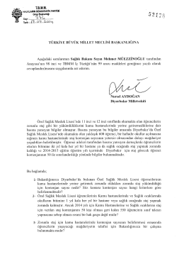 Yazılı Soru Önergesinin Metni - Türkiye Büyük Millet Meclisi