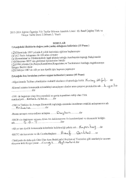 12 &ccedil;ağdaş t&uuml;rk ve d&uuml;nya tarihi 2 d&ouml;nem 3 yazılı