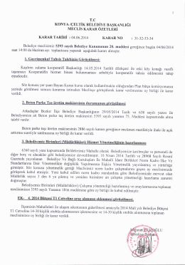 2014/Haziran Ayı Meclis Kararları