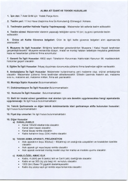 alıma ait idari ve teknik hususlar