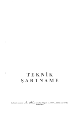 TEKNİK ŞARTNAME - İstanbul &Uuml;niversitesi