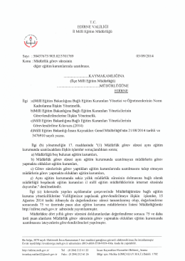 rc. EDİRNE vALILIĞı 11 Milli Eğitim M&uuml;d&uuml;rl&uuml;ğ&uuml;