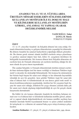 ŞANLI, H. Sinem-ANADOLUDA 13. VE 15. YY ÜRETİLEN