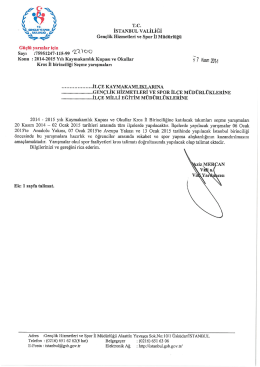 2014-2015 sezonu kaymakamlık kupası ve okullar kros il birinciliği