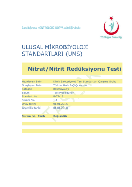 Nitrat / Nitrit redüksiyonu testleri