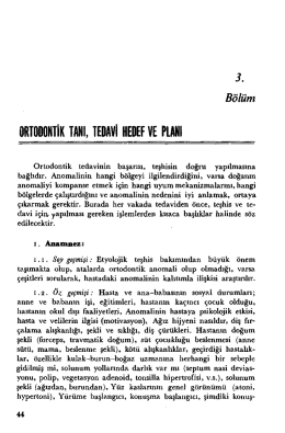 ÛRTÛIIIJNTİK TANI, TEDAVİ lllšlllEF VE PLANI