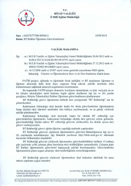 .f "ç BİTLİS vALiLiĞi k ıı Mun Eğitim Müdürlüğü sayı z 6432761