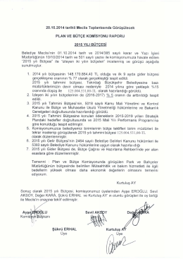 2015 Yılı B&uuml;t&ccedil;esi