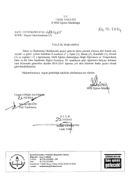 Geçici Görevlendirme - Uşak Milli Egitim Müdürlüğü