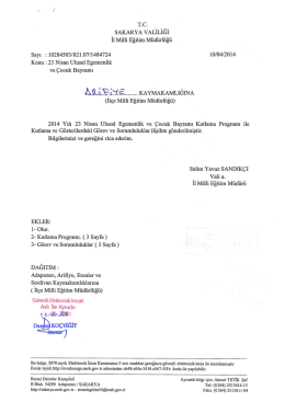 23 nisan kutlama programı - Arifiye İl&ccedil;e Milli Eğitim M&uuml;d&uuml;rl&uuml;ğ&uuml;