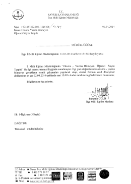 okuma Yazma Bİlmeyen Öğrenci Sayısının tespiti