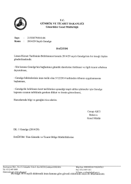 Ek - 2014 / 29 Sayılı Genelge i&ccedil;in tıklayınız