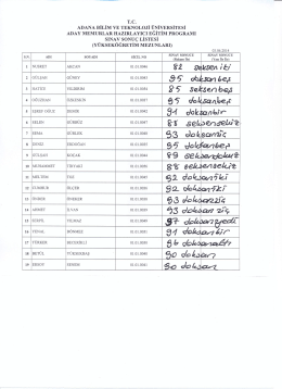 Aday Memurlar Hazırlayıcı Eğitim Programı Sınav Sonu&ccedil; Listesi