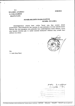T.c. İSTANBUL ANADOLU 29/08/2014 21. İCRA DAİRESİ 2014/576
