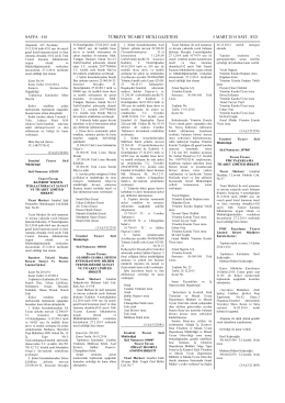 05.03.2014 8521 Sayılı T&uuml;rkiye Ticaret Sicili