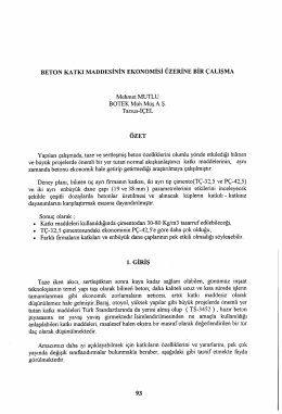 beton katkı maddesinin ekonomisi &uuml;zerine bir &ccedil;alışma