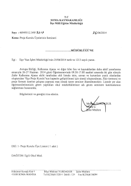 yazı ve liste için tıklayınız - Soma İlçe Milli Eğitim Müdürlüğü