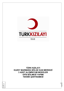 Teknik Şartname - Türk Kızılayı