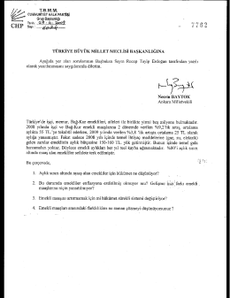 Yazılı Soru Önergesinin Metni - Türkiye Büyük Millet Meclisi