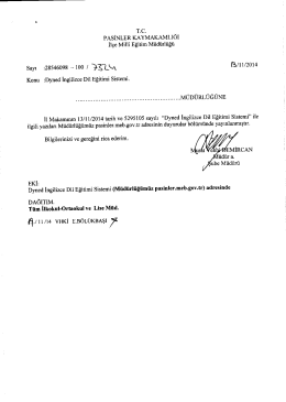 19/11/2014 Tarihli Yazılar - Pasinler İlçe Milli Eğitim Müdürlüğü